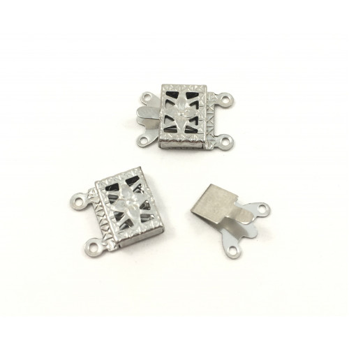 2 rows square stainless steel clasp